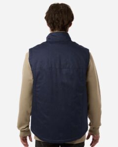 Harriton M723 Unisex ClimaBloc® Station Vest – Dark Navy (on model back)