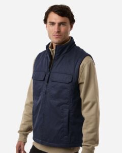 Harriton M723 Unisex ClimaBloc® Station Vest – Dark Navy (on model side)