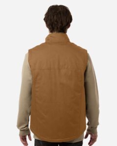 Harriton M723 Unisex ClimaBloc® Station Vest – Duck Brown (on model back)