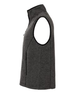 North End NE731 Men’s Jasper Jacquard Fleece Vest – Black/ Grey (side)