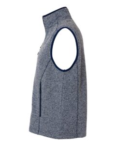 North End NE731 Men’s Jasper Jacquard Fleece Vest – Classic Navy/ White (side)