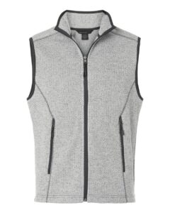 North End NE731 Men’s Jasper Jacquard Fleece Vest – Grey/ White