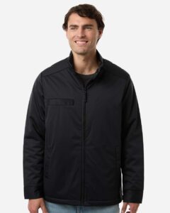 Harriton M781 Men’s Guardian Insulated Utility Jacket – Black (on model)