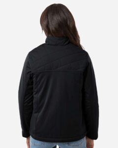 Harriton M781W Women’s Guardian Insulated Utility Jacket – Black (on model back)