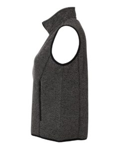North End NE731W Women’s Jasper Jacquard Fleece Vest – Black/ Grey (side)
