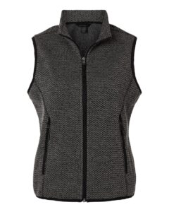 North End NE731W Women’s Jasper Jacquard Fleece Vest – Black/ Grey