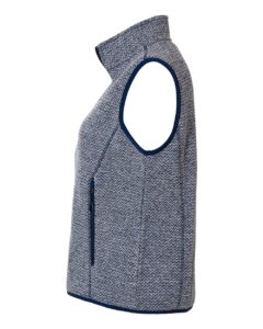 North End NE731W Women’s Jasper Jacquard Fleece Vest – Classic Navy/ White (side)