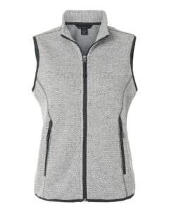 North End NE731W Women’s Jasper Jacquard Fleece Vest – Grey/ White