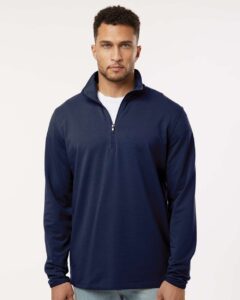 Independent Trading Co. EXP20PQ Men’s Perform Quarter-Zip Pullover – Classic Navy (on model)
