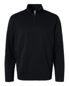 Team 365 TT401 Unisex Squad Cadet Quarter-Zip Tech Fleece Pullover – Black