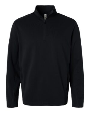 Team 365 TT401 Unisex Squad Cadet Quarter-Zip Tech Fleece Pullover – Black