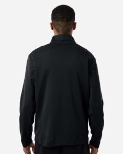 Team 365 TT401 Unisex Squad Cadet Quarter-Zip Tech Fleece Pullover – Black (on model back)