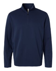 Team 365 TT401 Unisex Squad Cadet Quarter-Zip Tech Fleece Pullover – Sport Dark Navy