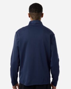 Team 365 TT401 Unisex Squad Cadet Quarter-Zip Tech Fleece Pullover – Sport Dark Navy (on model back)