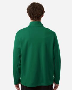 Team 365 TT401 Unisex Squad Cadet Quarter-Zip Tech Fleece Pullover – Sport Forest (on model back)