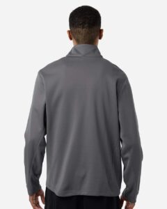 Team 365 TT401 Unisex Squad Cadet Quarter-Zip Tech Fleece Pullover – Sport Graphite (on model back)