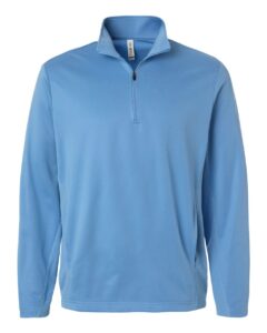 Team 365 TT401 Unisex Squad Cadet Quarter-Zip Tech Fleece Pullover – Sport Light Blue