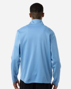 Team 365 TT401 Unisex Squad Cadet Quarter-Zip Tech Fleece Pullover – Sport Light Blue (on model back)