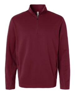 Team 365 TT401 Unisex Squad Cadet Quarter-Zip Tech Fleece Pullover – Sport Maroon