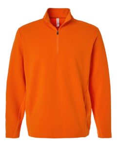 Team 365 TT401 Unisex Squad Cadet Quarter-Zip Tech Fleece Pullover – Sport Orange