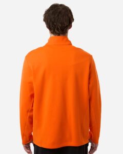 Team 365 TT401 Unisex Squad Cadet Quarter-Zip Tech Fleece Pullover – Sport Orange (on model back)
