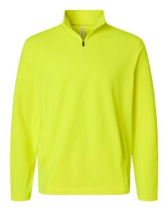 Team 365 TT401 Unisex Squad Cadet Quarter-Zip Tech Fleece Pullover – Safety Yellow