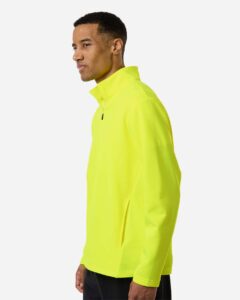Team 365 TT401 Unisex Squad Cadet Quarter-Zip Tech Fleece Pullover – Safety Yellow (on model side)
