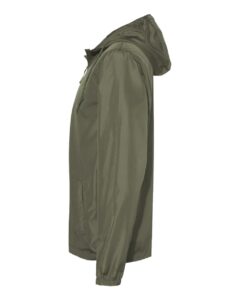 Independent Trading Co. EXP54LWZ Men’s Lightweight Windbreaker Full-Zip Jacket – Army (side)
