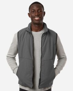 Weatherproof 26714 Men’s Commuter Tech Vest – Storm (on model)
