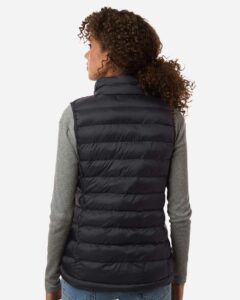 Weatherproof W26717 Women’s Lightweight Poly-filled Packable Vest – Black (on model back)