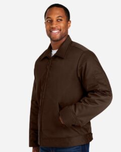 Harriton M721 Unisex ClimaBloc® Station Jacket – Dark Mocha (on model side)