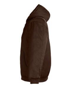 Harriton M722 Unisex ClimaBloc® Heavyweight Hooded Full-Zip Jacket – Dark Mocha (side)