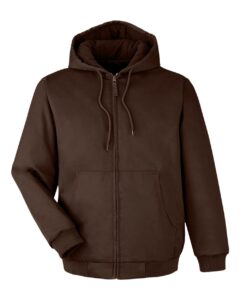 Harriton M722 Unisex ClimaBloc® Heavyweight Hooded Full-Zip Jacket – Dark Mocha