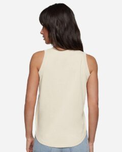 LAT 3592 Women’s Relaxed Fine Jersey Tank – Natural (on model back)