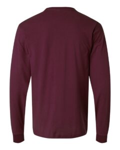 Tultex 202LS Unisex Fine Jersey Long Sleeve T-Shirt – Burgundy (back)