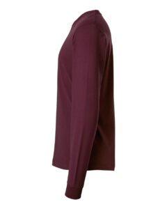 Tultex 202LS Unisex Fine Jersey Long Sleeve T-Shirt – Burgundy (side)