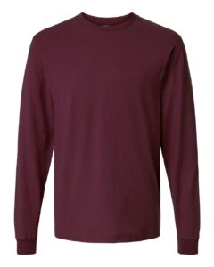 Tultex 202LS Unisex Fine Jersey Long Sleeve T-Shirt – Burgundy