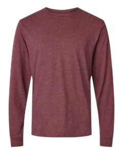 Tultex 202LS Unisex Fine Jersey Long Sleeve T-Shirt – Heather Burgundy