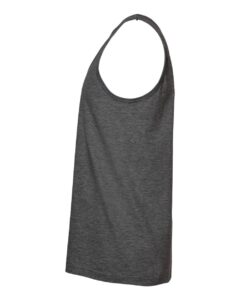 Tultex S105 Unisex Fine Jersey Tank Top – Heather Charcoal (side)