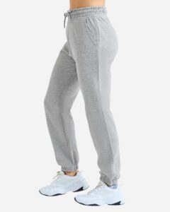TriDri TD605 Unisex Jamie Recycled Joggers – Heather Grey (on model side)