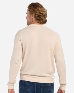 Boxercraft BM1201 Men’s Cuddle Cross-Neck Sweater – Barley (on model back)