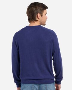 Boxercraft BM1201 Men’s Cuddle Cross-Neck Sweater – Navy (on model back)