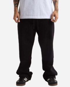 Shaka Wear SHGDSSP Unisex Garment-Dyed Straight Leg Sweatpants – Black (on model)
