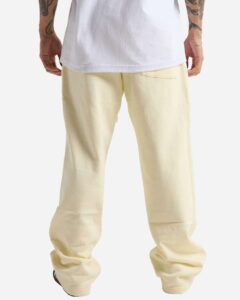 Shaka Wear SHGDSSP Unisex Garment-Dyed Straight Leg Sweatpants – Cream (on model back)