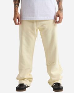 Shaka Wear SHGDSSP Unisex Garment-Dyed Straight Leg Sweatpants – Cream (on model)