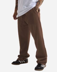 Shaka Wear SHGDSSP Unisex Garment-Dyed Straight Leg Sweatpants – Mocha (on model side)