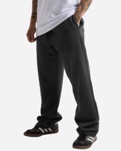 Shaka Wear SHGDSSP Unisex Garment-Dyed Straight Leg Sweatpants – Shadow (on model side)