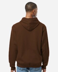 Tultex 320 Unisex Fleece Hooded Sweatshirt – Brown (on model back)