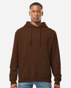Tultex 320 Unisex Fleece Hooded Sweatshirt – Brown (on model)
