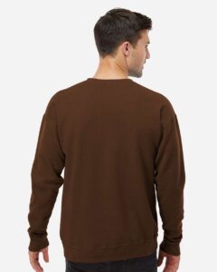 Tultex 340 Unisex Fleece Crewneck Sweatshirt – Brown (on model back)